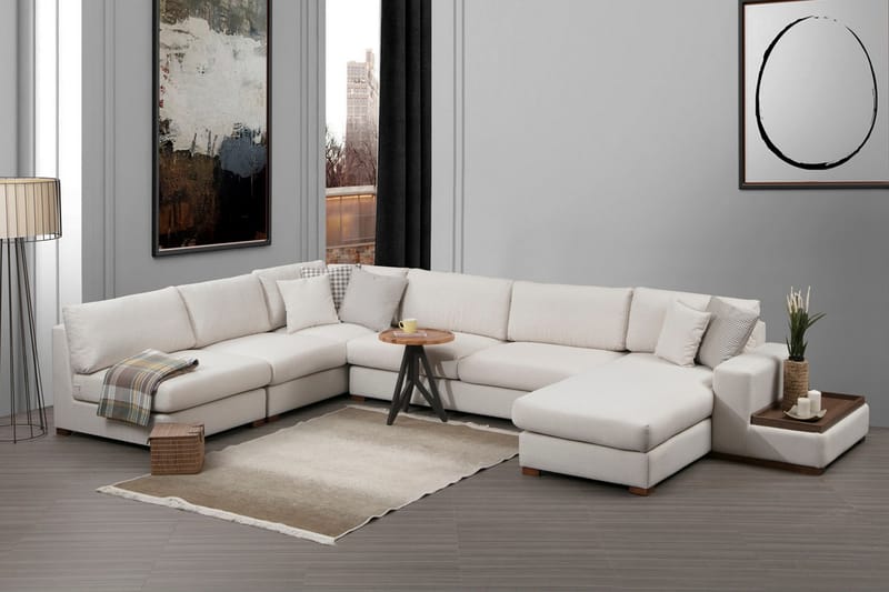 Divansoffa Portiella - Beige - Möbler - Soffa - Divansoffa & schäslongsoffa