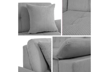 Djerra Soffa med Divan 3-sits - Svart/Grå - Möbler - Soffa - Divansoffa & schäslongsoffa - 3 sits soffa med divan