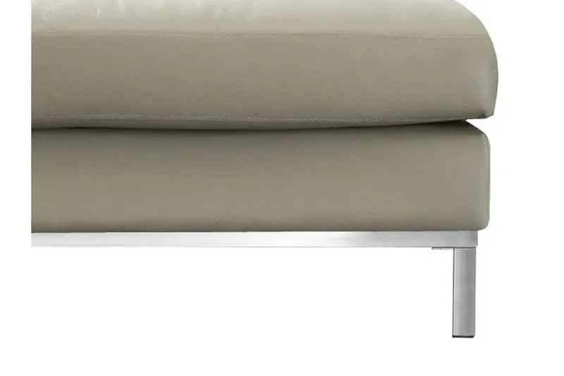 Dugard Hörnsoffa Höger + Fotpall - Beige/Läder - Möbler - Soffa - Divansoffa & schäslongsoffa - 4 sits soffa med divan