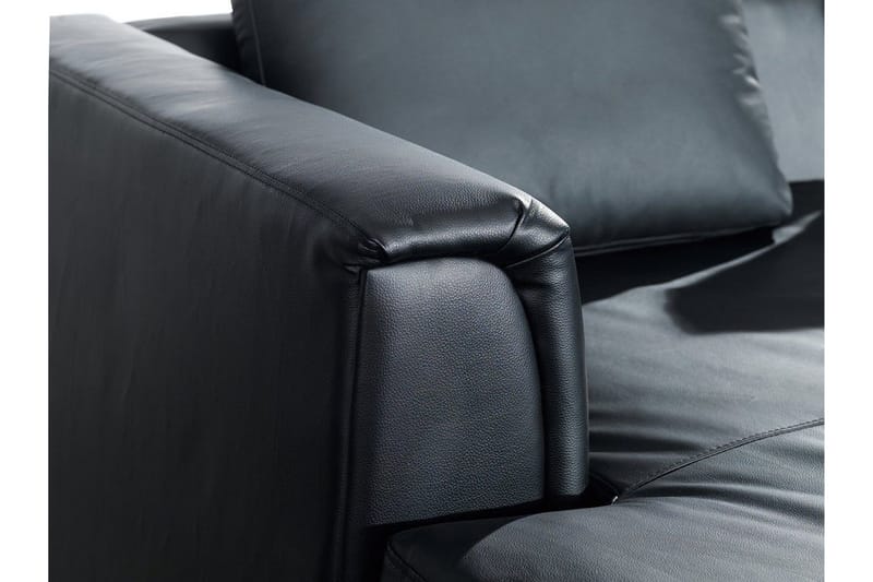 Dugard Hörnsoffa Höger - Svart/Läder - Möbler - Soffa - Divansoffa & schäslongsoffa - 4 sits soffa med divan