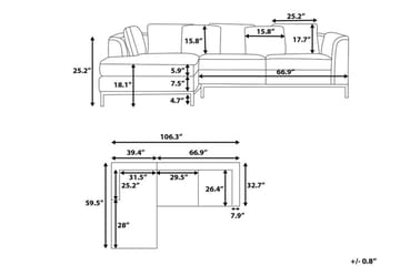 Dugard Hörnsoffa Höger - Svart/Läder - Möbler - Soffa - Divansoffa & schäslongsoffa - 4 sits soffa med divan