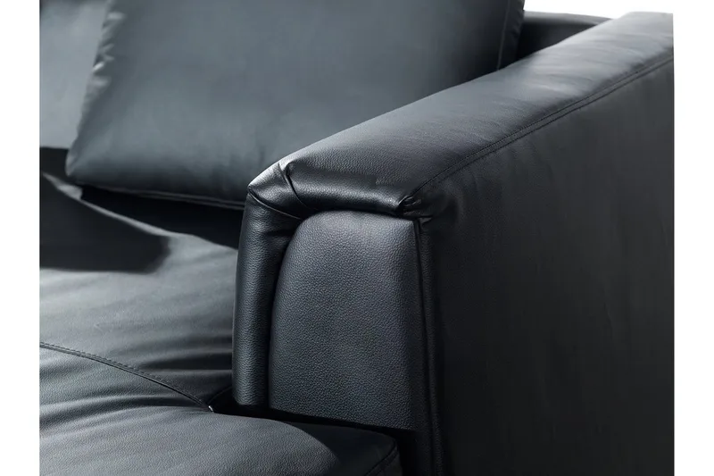 Dugard Hörnsoffa Vänster - Svart/Läder - Möbler - Soffa - Divansoffa & schäslongsoffa