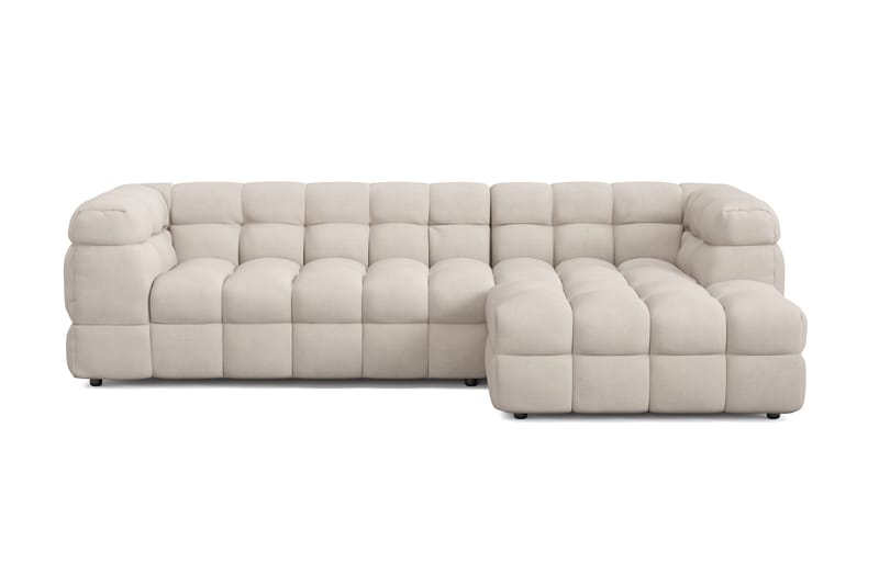 Elise 3-sits Bubblig Soffa med Divan Höger - Beige - Möbler - Soffa - Divansoffa & schäslongsoffa - 4 sits soffa med divan