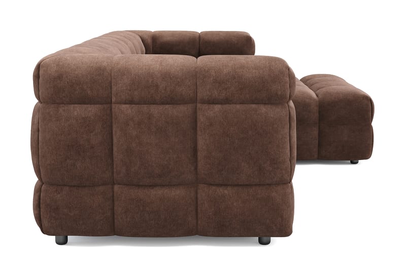Elise 3-sits Bubblig Soffa med Divan Höger - Brun - Möbler - Soffa - Divansoffa & schäslongsoffa - 4 sits soffa med divan