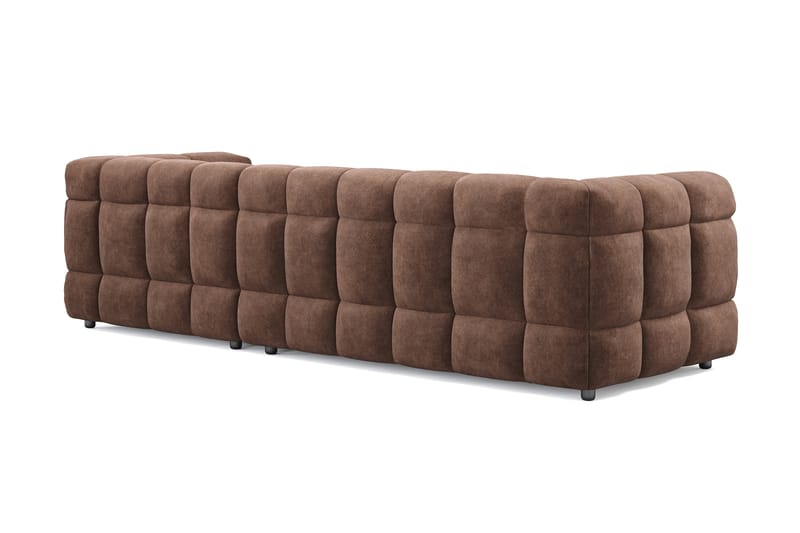 Elise 3-sits Bubblig Soffa med Divan Höger - Brun - Möbler - Soffa - Divansoffa & schäslongsoffa - 4 sits soffa med divan