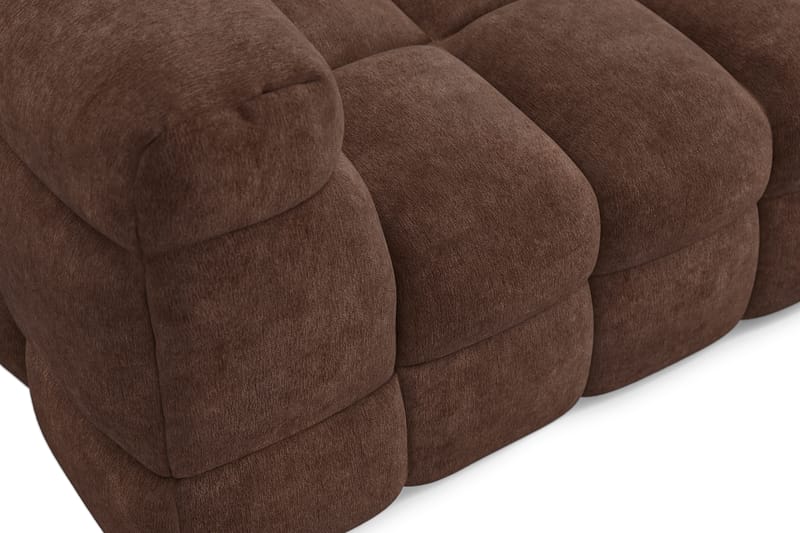 Elise 3-sits Bubblig Soffa med Divan Höger - Brun - Möbler - Soffa - Divansoffa & schäslongsoffa - 4 sits soffa med divan