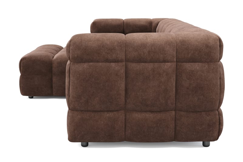 Elise 3-sits Bubblig Soffa med Divan Vänster - Brun - Möbler - Soffa - Divansoffa & schäslongsoffa - 4 sits soffa med divan