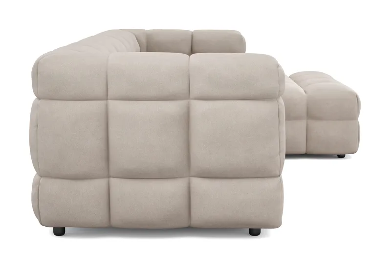 Elise 4-sits Bubblig Soffa med Divan Höger - Beige - Möbler - Soffa - Divansoffa & schäslongsoffa - 4 sits soffa med divan
