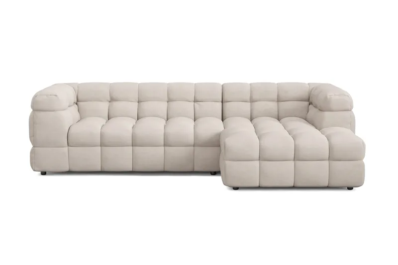 Elise 4-sits Bubblig Soffa med Divan Höger - Beige - Möbler - Soffa - Divansoffa & schäslongsoffa - 4 sits soffa med divan