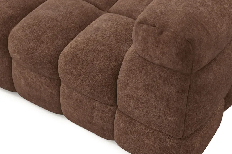 Elise 4-sits Vänstervänd L-formad Bubblig Divansoffa 274 cm i Chenille - Brun - Möbler - Soffa - Divansoffa & schäslongsoffa - 4 sits soffa med divan