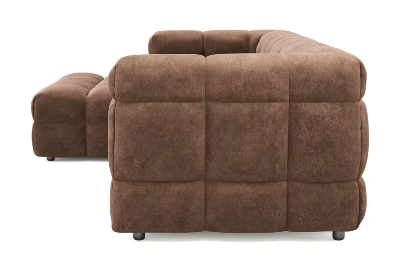 Elise 4-sits Vänstervänd L-formad Bubblig Divansoffa 274 cm i Chenille - Brun - Möbler - Soffa - Divansoffa & schäslongsoffa - 4 sits soffa med divan