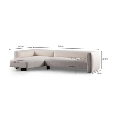 Elvaris 4-sits Soffa med Divan - Vit - Möbler - Soffa - Divansoffa & schäslongsoffa - 4 sits soffa med divan