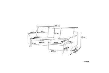Elvenes Hörnsoffa 206 cm - Grå - Möbler - Soffa - Divansoffa & schäslongsoffa - 4 sits soffa med divan