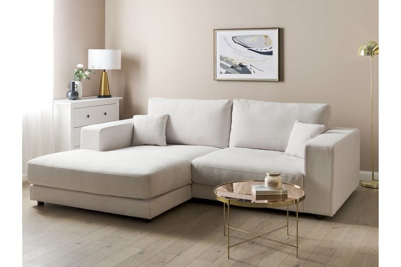 Ersi Soffa med Divan 3-sits - Vit/Svart - Möbler - Soffa - Divansoffa & schäslongsoffa - 3 sits soffa med divan