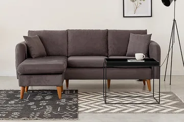 Espeut 2-sits Vänster L-formad Djup Divansoffa med Schäslong i Tyg - Grå - Möbler - Soffa - Divansoffa & schäslongsoffa