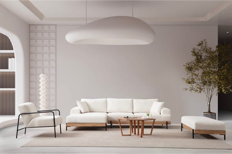 Eti Hörnsoffa 3-sits - Vit - Möbler - Soffa - Divansoffa & schäslongsoffa - 4 sits soffa med divan
