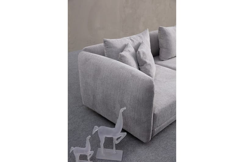 Floransa 4-sits Soffa med Divan - Ljusgrå - Möbler - Soffa - Divansoffa & schäslongsoffa - 4 sits soffa med divan