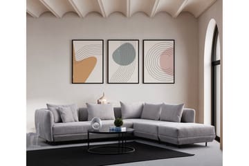 Floransa 4-sits Soffa med Divan - Ljusgrå - Möbler - Soffa - Divansoffa & schäslongsoffa - 4 sits soffa med divan