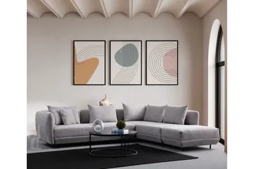 Floransa 4-sits Soffa med Divan - Ljusgrå - Möbler - Soffa - Divansoffa & schäslongsoffa - 4 sits soffa med divan