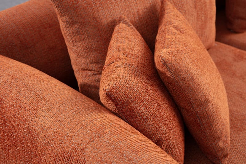 Floransa 4-sits Soffa med Divan - Orange - Möbler - Soffa - Divansoffa & schäslongsoffa - 4 sits soffa med divan