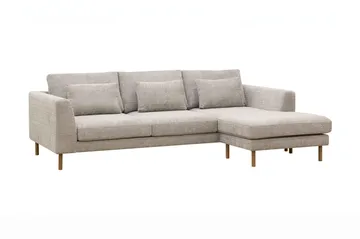 Florenz 3-sits Högervänd L-formad Divansoffa i Chenille - Grå / Beige - Möbler - Soffa - Divansoffa & schäslongsoffa - 3 sits soffa med divan