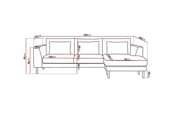 Florenz 3-sits Högervänd L-formad Divansoffa i Chenille - Grå / Beige - Möbler - Soffa - Divansoffa & schäslongsoffa - 3 sits soffa med divan