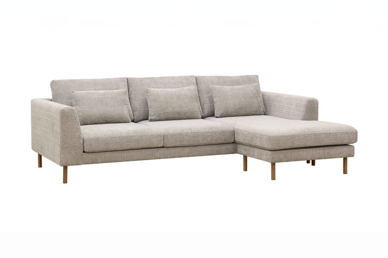 Florenz 3-sits Högervänd L-formad Divansoffa i Chenille - Grå / Beige - Möbler - Soffa - Divansoffa & schäslongsoffa - 3 sits soffa med divan