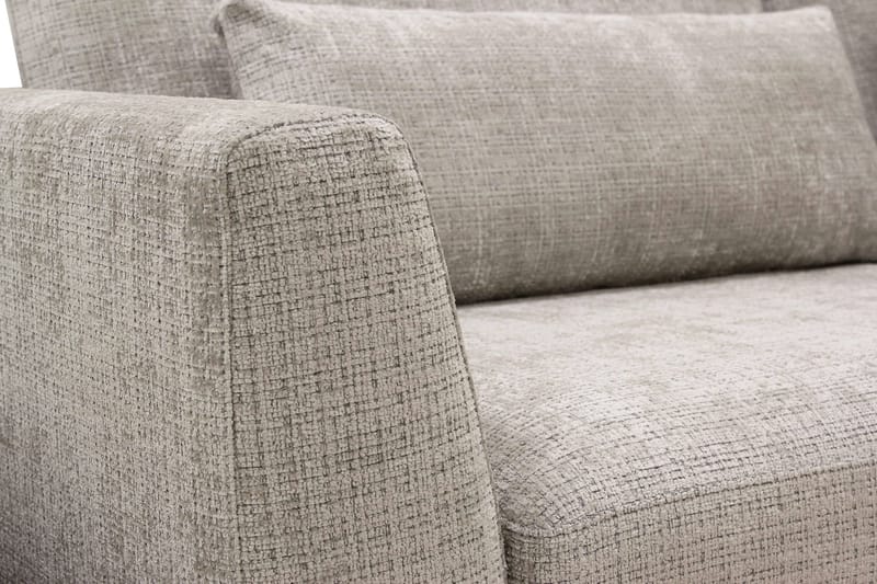 Florenz 3-sits Högervänd L-formad Divansoffa i Chenille - Grå / Beige - Möbler - Soffa - Divansoffa & schäslongsoffa - 3 sits soffa med divan