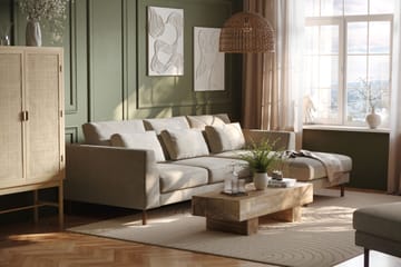 Florenz 3-sits Högervänd L-formad Divansoffa i Chenille - Grå / Beige - Möbler - Soffa - Divansoffa & schäslongsoffa - 3 sits soffa med divan