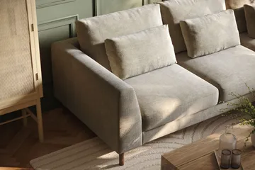 Florenz 3-sits Högervänd L-formad Divansoffa i Chenille - Grå/Beige - Möbler - Soffa - Divansoffa & schäslongsoffa - 3 sits soffa med divan