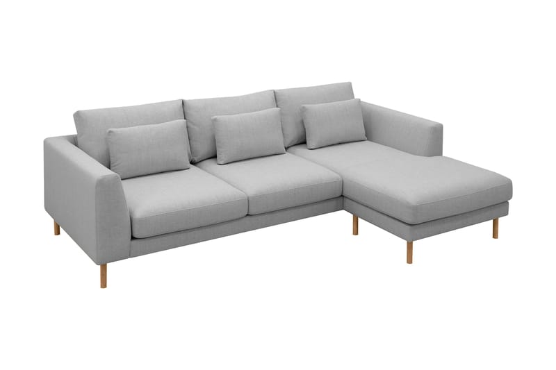 Florenz 3-sits Högervänd L-formad Divansoffa i Tyg - Ljusgrå - Möbler - Soffa - Divansoffa & schäslongsoffa - 3 sits soffa med divan
