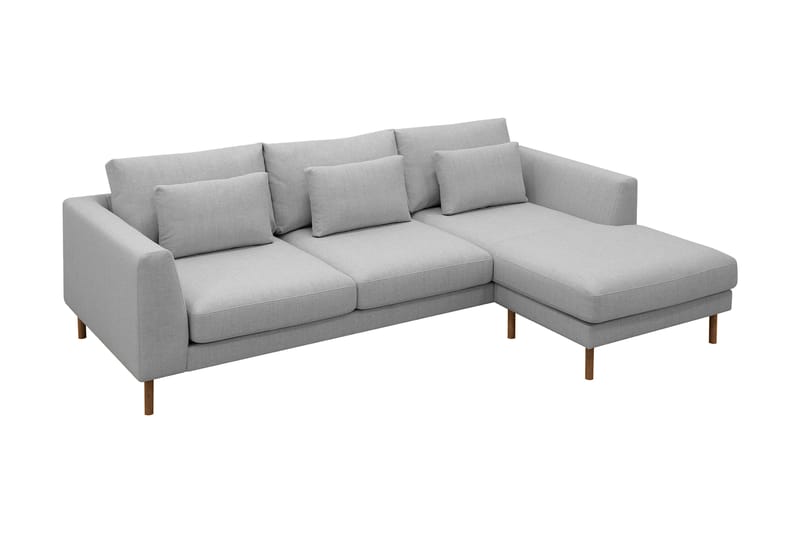 Florenz 3-sits Högervänd L-formad Divansoffa i Tyg - Ljusgrå - Möbler - Soffa - Divansoffa & schäslongsoffa - 3 sits soffa med divan