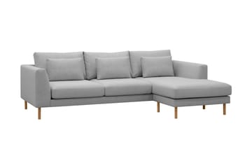 Florenz 3-sits Högervänd L-formad Divansoffa i Tyg - Ljusgrå - Möbler - Soffa - Divansoffa & schäslongsoffa - 3 sits soffa med divan