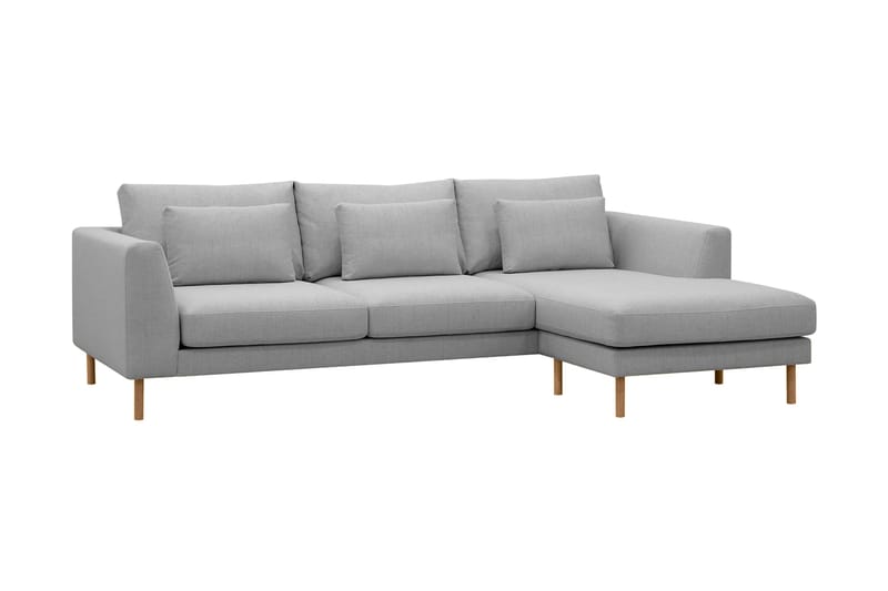 Florenz 3-sits Högervänd L-formad Divansoffa i Tyg - Ljusgrå - Möbler - Soffa - Divansoffa & schäslongsoffa - 3 sits soffa med divan