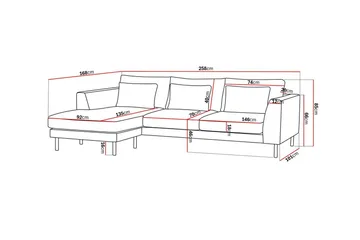 Florenz 3-sits Vänstervänd L-formad Divansoffa i Chenille - Grå / Beige - Möbler - Soffa - Divansoffa & schäslongsoffa - 3 sits soffa med divan