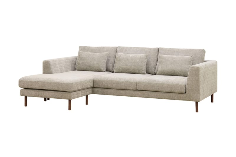 Florenz 3-sits Vänstervänd L-formad Divansoffa i Chenille - Grå / Beige - Möbler - Soffa - Divansoffa & schäslongsoffa - 3 sits soffa med divan