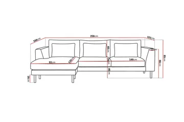 Florenz 3-sits Vänstervänd L-formad Divansoffa i Chenille - Grå / Beige - Möbler - Soffa - Divansoffa & schäslongsoffa - 3 sits soffa med divan