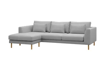 Florenz 3-sits Vänstervänd L-formad Divansoffa i Tyg - Ljusgrå - Möbler - Soffa - Divansoffa & schäslongsoffa - 3 sits soffa med divan