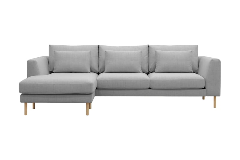 Florenz 3-sits Vänstervänd L-formad Divansoffa i Tyg, Ljusgrå