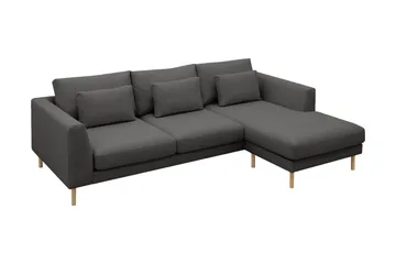 Florenz 3-sits Vänstervänd L-formad Divansoffa i Tyg - Mörkgrå - Möbler - Soffa - Divansoffa & schäslongsoffa - 3 sits soffa med divan
