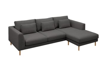 Florenz 3-sits Vänstervänd L-formad Divansoffa i Tyg - Mörkgrå - Möbler - Soffa - Divansoffa & schäslongsoffa - 3 sits soffa med divan