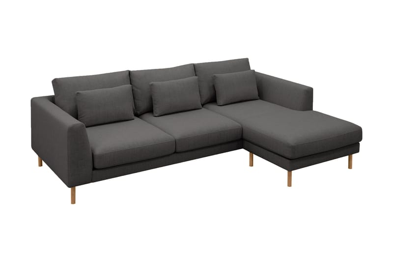 Florenz 3-sits Vänstervänd L-formad Divansoffa i Tyg - Mörkgrå - Möbler - Soffa - Divansoffa & schäslongsoffa - 3 sits soffa med divan