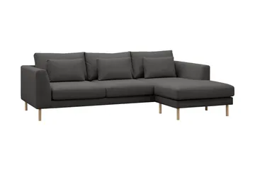 Florenz 3-sits Vänstervänd L-formad Divansoffa i Tyg - Mörkgrå - Möbler - Soffa - Divansoffa & schäslongsoffa - 3 sits soffa med divan