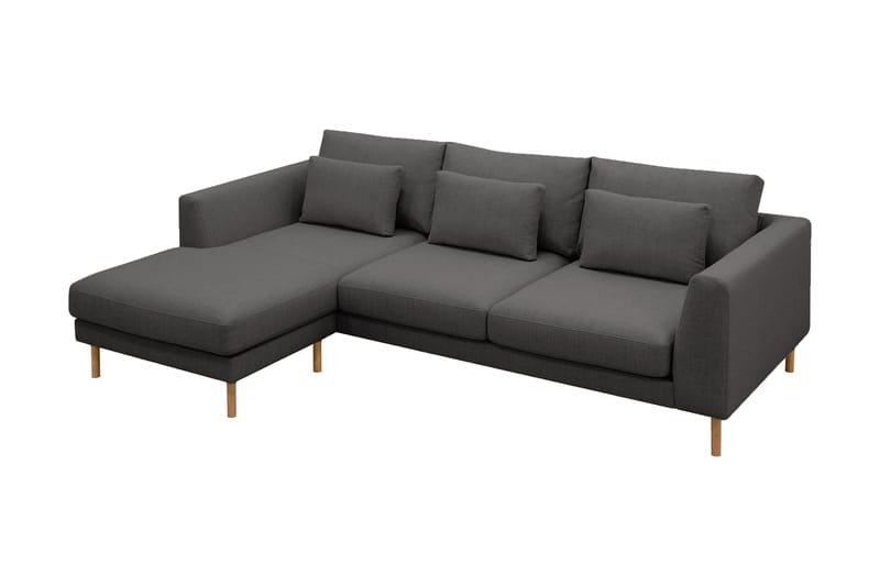 Florenz 3-sits Vänstervänd L-formad Divansoffa i Tyg - Mörkgrå - Möbler - Soffa - Divansoffa & schäslongsoffa - 3 sits soffa med divan