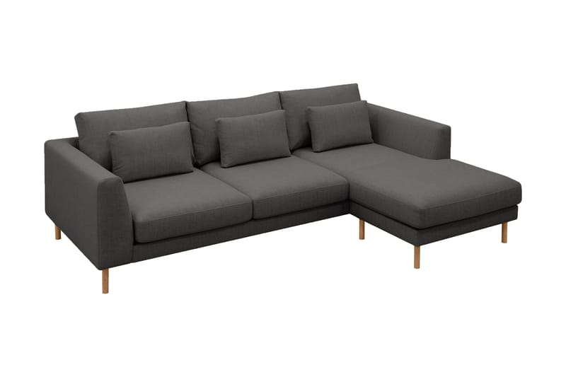Florenz 3-sits Vänstervänd L-formad Divansoffa i Tyg - Mörkgrå - Möbler - Soffa - Divansoffa & schäslongsoffa - 3 sits soffa med divan