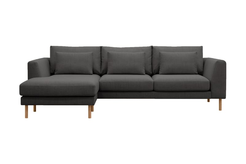 Florenz 3-sits Vänstervänd L-formad Divansoffa i Tyg - Mörkgrå - Möbler - Soffa - Divansoffa & schäslongsoffa - 3 sits soffa med divan