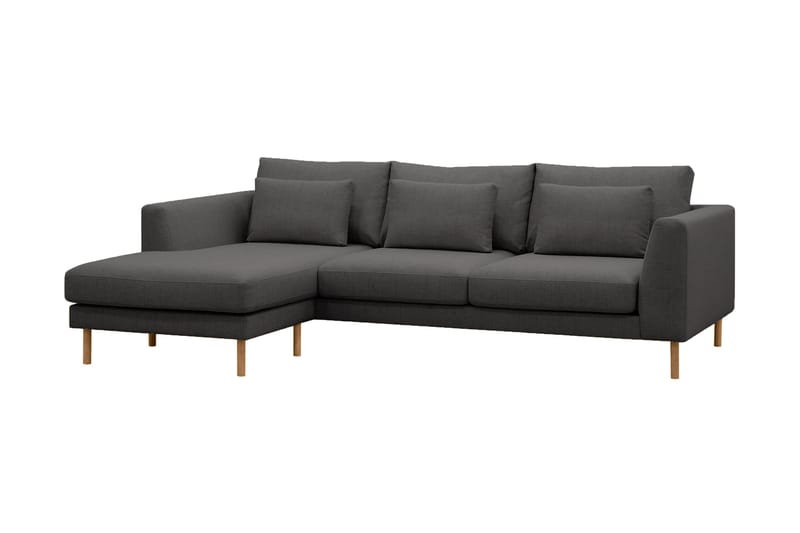 Florenz 3-sits Vänstervänd L-formad Divansoffa i Tyg - Mörkgrå - Möbler - Soffa - Divansoffa & schäslongsoffa - 3 sits soffa med divan