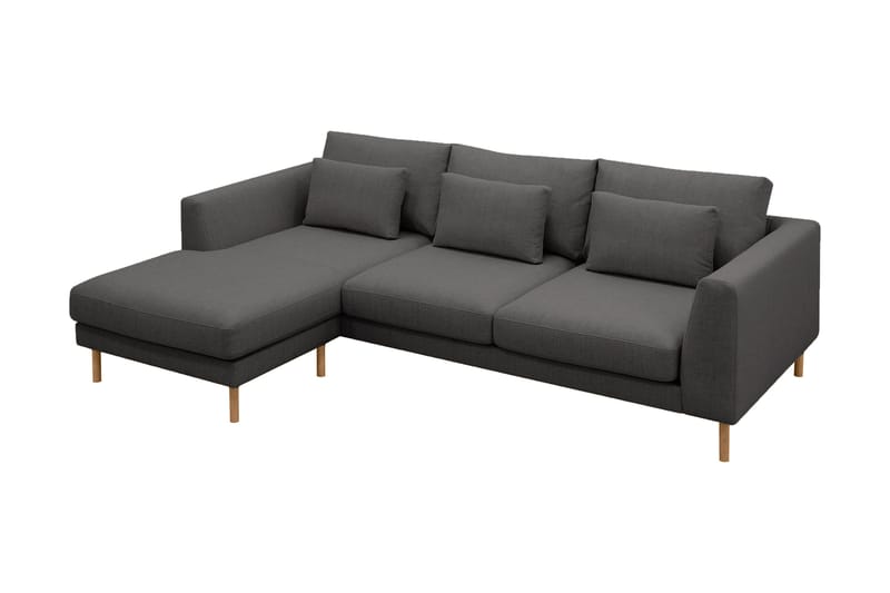 Florenz 3-sits Vänstervänd L-formad Divansoffa i Tyg - Mörkgrå - Möbler - Soffa - Divansoffa & schäslongsoffa - 3 sits soffa med divan
