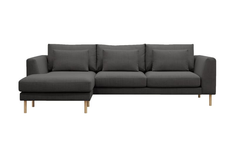 Florenz 3-sits Vänstervänd L-formad Divansoffa i Tyg - Mörkgrå - Möbler - Soffa - Divansoffa & schäslongsoffa - 3 sits soffa med divan
