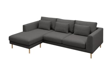Florenz 3-sits Vänstervänd L-formad Divansoffa i Tyg - Mörkgrå - Möbler - Soffa - Divansoffa & schäslongsoffa - 3 sits soffa med divan